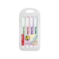 Rotulador stabilo fluorescente swing cool color pastel bolsa de 4 unidades colores surtidos