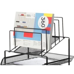 Bandeja clasificadora sobres q-connect kf17296 metalica rejilla negra 3 bandejas 300x350x420 mm