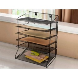 Bandeja sobremesa q-connect kf17289 metalica rejilla negra 6 bandejas 325x230x390 mm