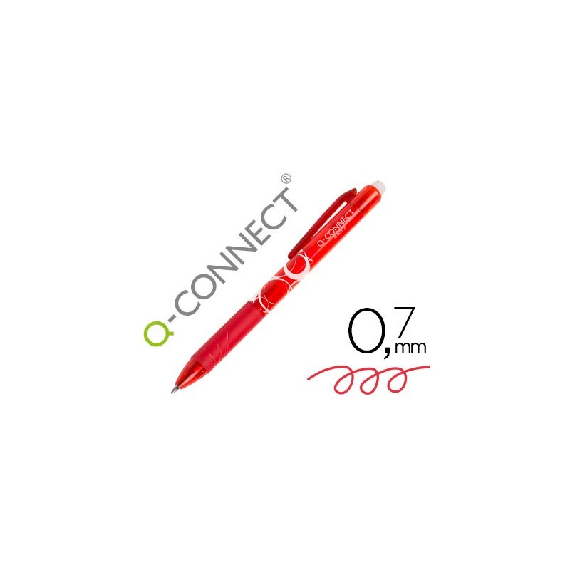 Boligrafo q-connect retractil borrable 0,7 mm color rojo Boligrafo q-connect retractil borrable 0,7 mm color rojo