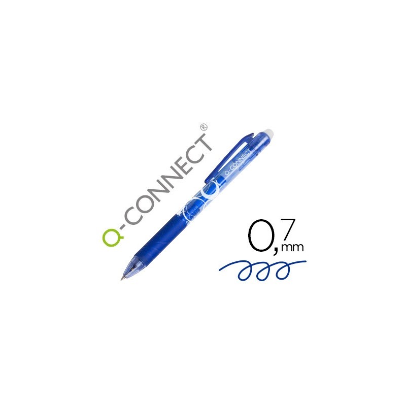 Boligrafo q-connect retractil borrable 0,7 mm color azul Boligrafo q-connect retractil borrable 0,7 mm color azul