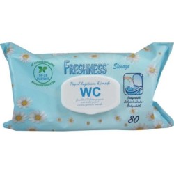Papel higienico humedo freshness paquete con tapa de 80 unidades