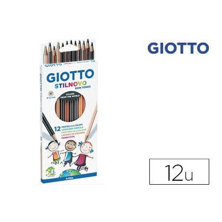 Lapices de colores giotto stilnovo skin tones caja de 12 colores surtidos