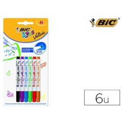 Rotulador bic kids velleda para pizarra blister de 6 colores surtidos