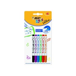 Rotulador bic kids velleda para pizarra blister de 6 colores surtidos