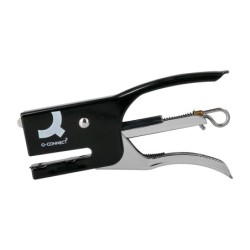 Grapadora q-connect kf22340 de tenaza metalica color negro capacidad 12 hojas usa grapas numero 10