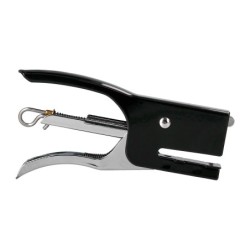 Grapadora q-connect kf22340 de tenaza metalica color negro capacidad 12 hojas usa grapas numero 10