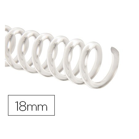 Espiral plastico q-connect transparente 32 5:1 18mm 2mm caja de 100 unidades