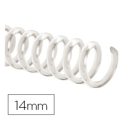 Espiral plastico q-connect transparente 32 5:1 14mm 1,8mm caja de 100 unidades