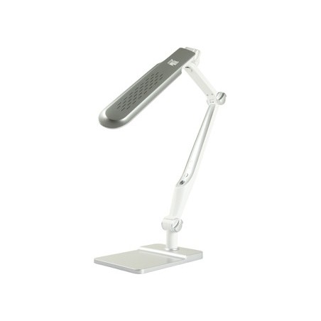 Lampara de oficina q-connect sobremesa profesional abs 32 leds 9 w interruptor sensor 3 niveles color cromado