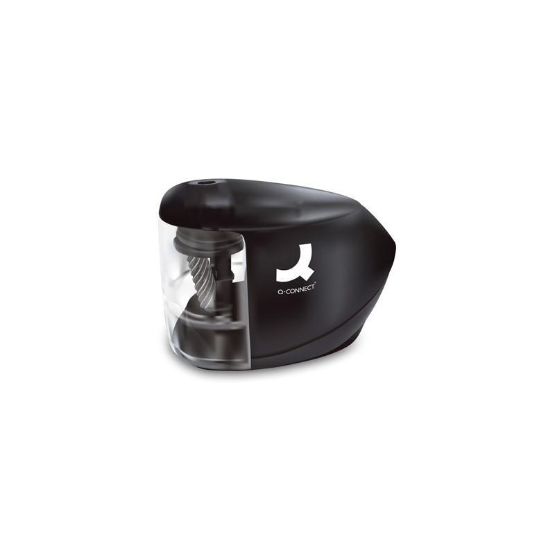 Sacapuntas q-connect kf-18571 electrico de sobremesa adaptador/pilas aa afila muela diametros 6,5 a 8 mm