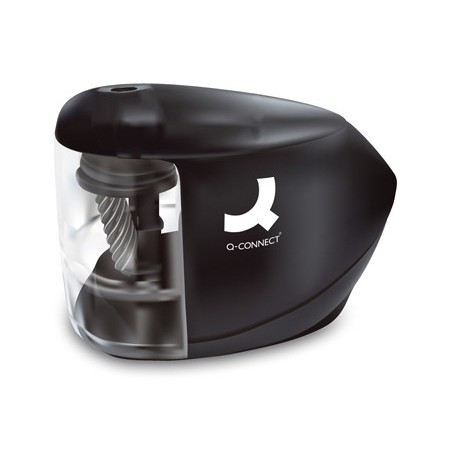 Sacapuntas q-connect kf-18571 electrico de sobremesa adaptador/pilas aa afila muela diametros 6,5 a 8 mm