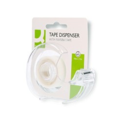 Cinta adhesiva q-connect invisible 7,5 mt x 19 mm con portarrollo en blister