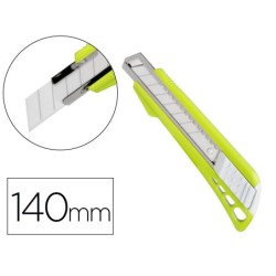 Cuter q-connect plastico ancho con guia metalica cuchilla ceramica 18 mm xd-43 blister 1 unidad