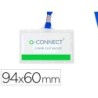 Identificador q-connect kf17112 con cordon plano azul y apertura lateral 94x60 mm