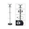 Perchero metalico q-connect gris de pie 10 colgadores y paraguero 174x40cm