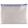 Bolsa multiusos q-connect malla din a5 apertura superior con cremallera azul