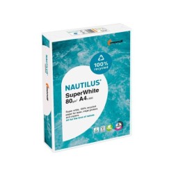 Papel fotocopiadora nautilus superwhite 100% reciclado din a4 80 gramos paquete de 500 hojas
