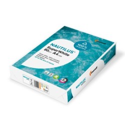 Papel fotocopiadora nautilus superwhite 100% reciclado din a4 80 gramos paquete de 500 hojas