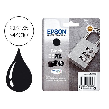 Ink-jet epson 35xl t3591 pro wf-4720dwf / 4725dwf / 4730dtwf / 4740dtwf negro alta capacidad 1900 paginas