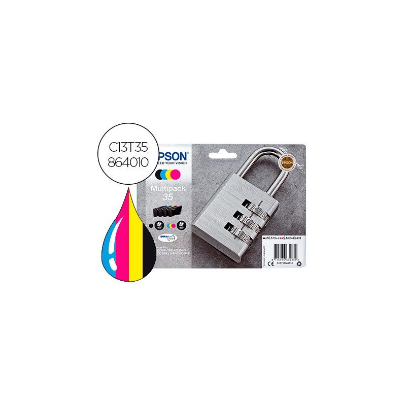 Ink-jet epson 35 t3586 pro wf-4720dwf / 4725dwf / 4730dtwf / 4740dtwf multipack negro amarillo cian magenta