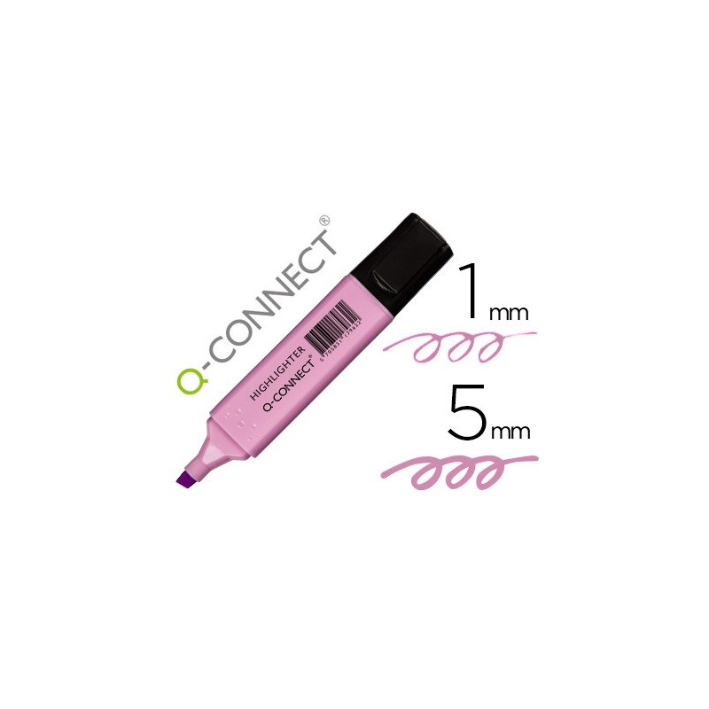 Rotulador q-connect fluorescente pastel violeta punta biselada