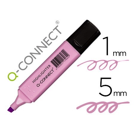 Rotulador q-connect fluorescente pastel violeta punta biselada