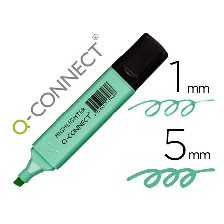 Rotulador q-connect fluorescente pastel azul punta biselada