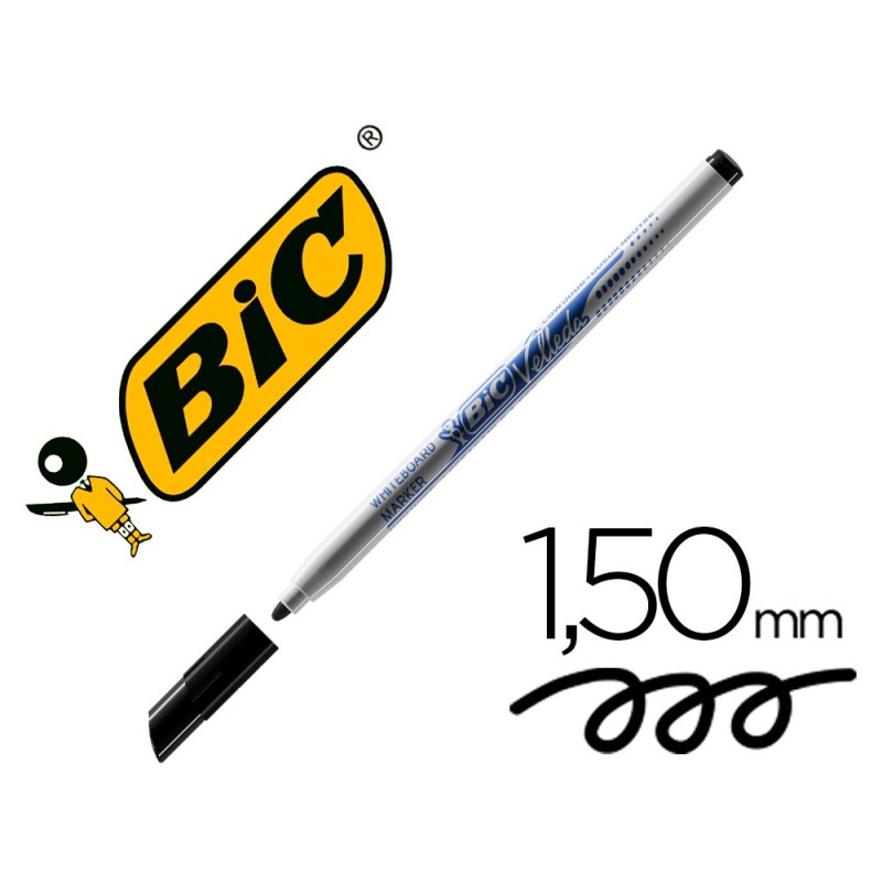 Rotulador bic velleda fino para pizarra negro punta redonda 1 mm Rotulador bic velleda fino para pizarra negro punta redonda 1 mm