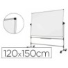 Pizarra blanca bi-office blanca de acero vitrifricado volteable doble cara 120x150 cm