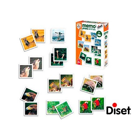 Juego diset didactico memo photo animals