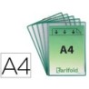 Funda para colgar tarifold din a4 pvc con anilla marco verde pack de 5 unidades