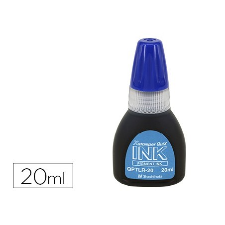 Tinta x'stamper quix para sellos azul bote de 20 ml