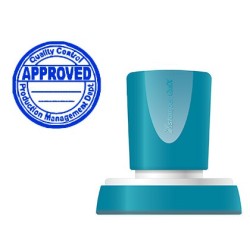 Sello x'stamper quix personalizable color azul redondo diametro 38 mm q-53