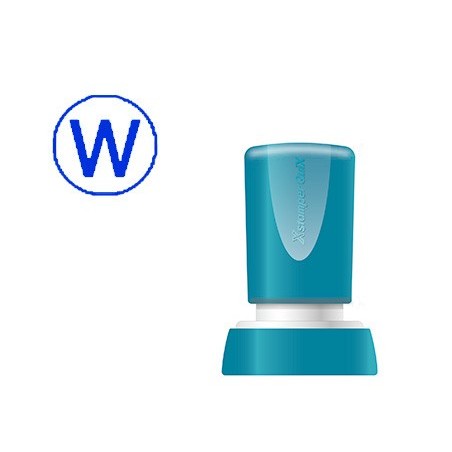 Sello x'stamper quix personalizable color azul redondo diametro 20 mm q-34