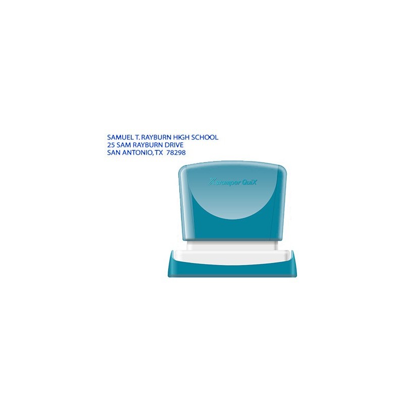 Sello x'stamper quix personalizable color azul medidas 14x60 mm q-14