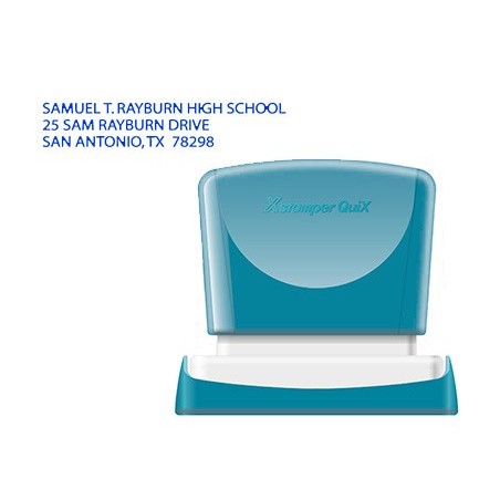 Sello x'stamper quix personalizable color azul medidas 14x60 mm q-14
