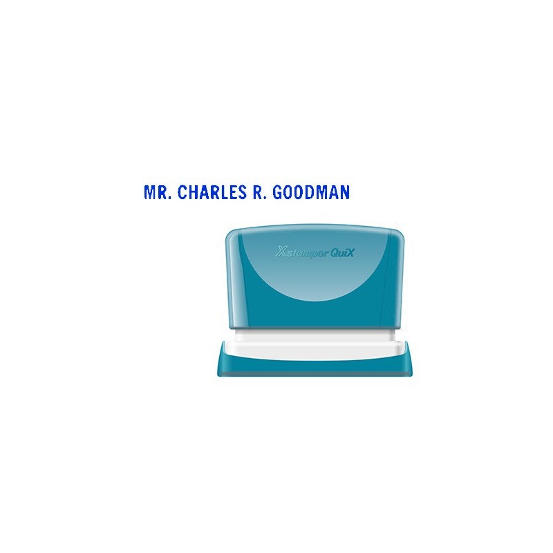 Sello x'stamper quix personalizable color azul medidas 4x60 mm q-05 Sello x'stamper quix personalizable color azul medidas 4x60 mm q-05