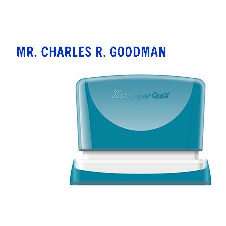 Sello x'stamper quix personalizable color azul medidas 4x60 mm q-05