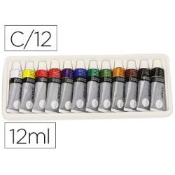 Pintura acrilica daler rowney simply caja de 12 colores surtidos tubo de 12 ml