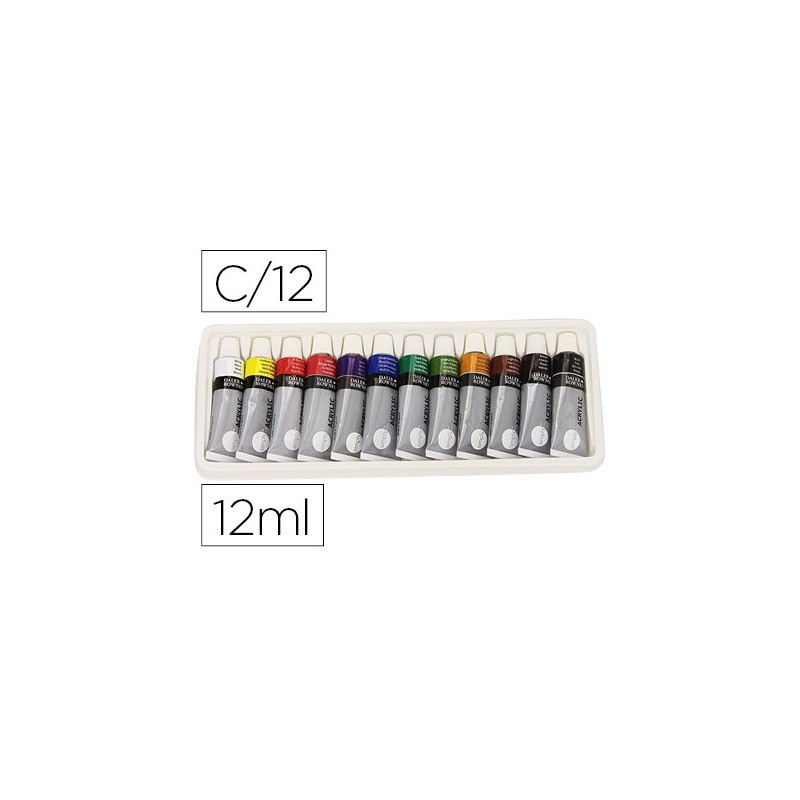 Pintura acrilica daler rowney simply caja de 12 colores surtidos tubo de 12 ml