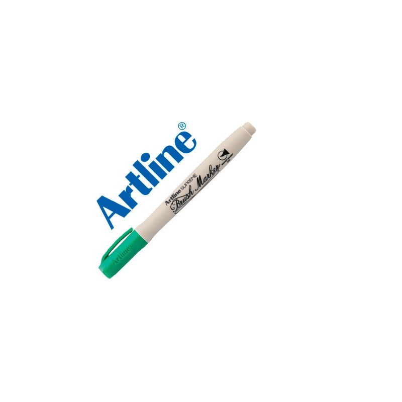 Rotulador artline supreme brush pintura base de agua punta tipo pincel trazo variable verde