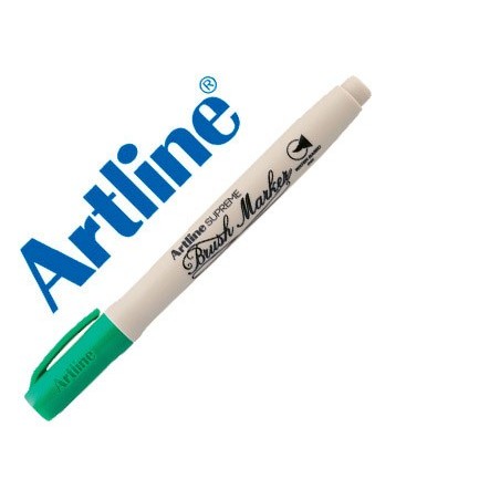 Rotulador artline supreme brush pintura base de agua punta tipo pincel trazo variable verde
