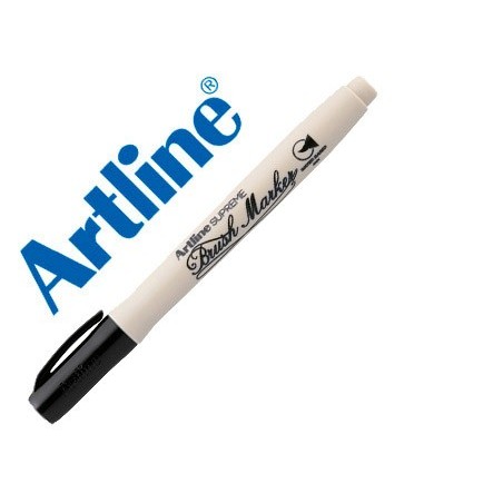 Rotulador artline supreme brush pintura base de agua punta tipo pincel trazo variable negro