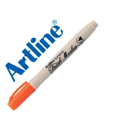 Rotulador artline supreme brush pintura base de agua punta tipo pincel trazo variable naranja
