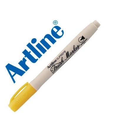Rotulador artline supreme brush pintura base de agua punta tipo pincel trazo variable amarillo