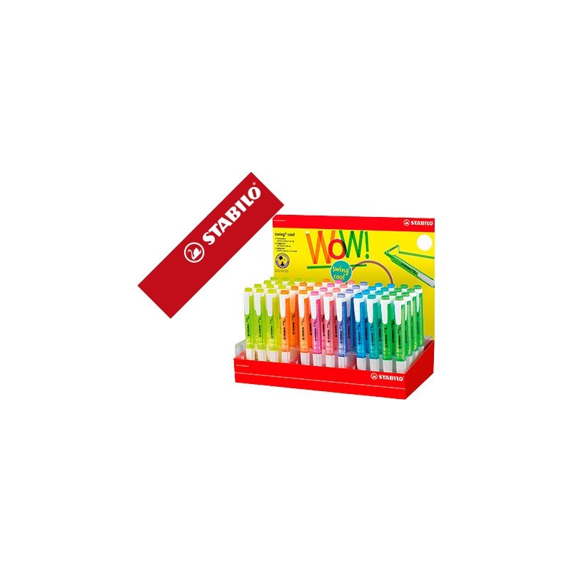 Rotulador stabilo fluorescente swing cool expositor de 48 unidades colores surtidos Rotulador stabilo fluorescente swing cool expositor de 48 unidades colores surtidos