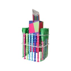 Flauta hohner gama colores expositor sobremesa de 36 unidades surtidas 6 por color 140x140x400 mm