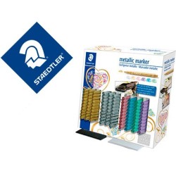 Rotulador staedtler metalico 8323 expositor sobremesa de 100 unidades colores surtidos