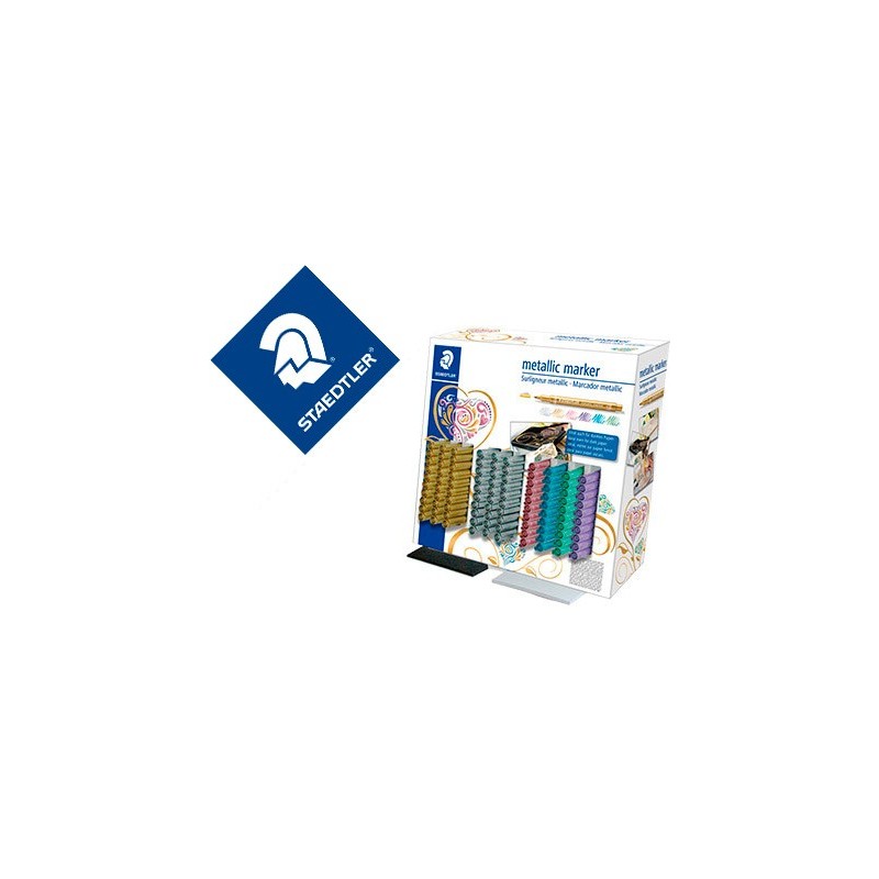 Rotulador staedtler metalico 8323 expositor sobremesa de 100 unidades colores surtidos